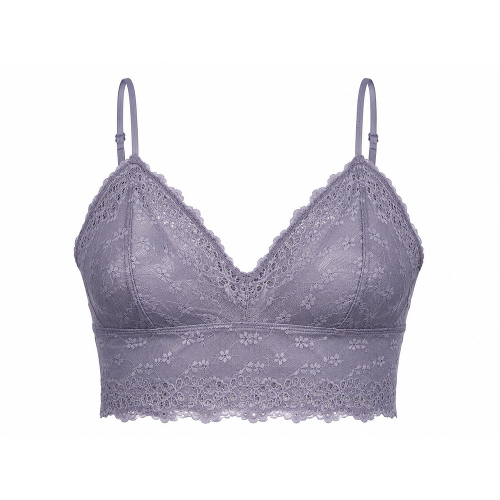 b.tempt'd by Wacoal Gray Lace Longline Bralette Size XL Wireless 910219 NWOT